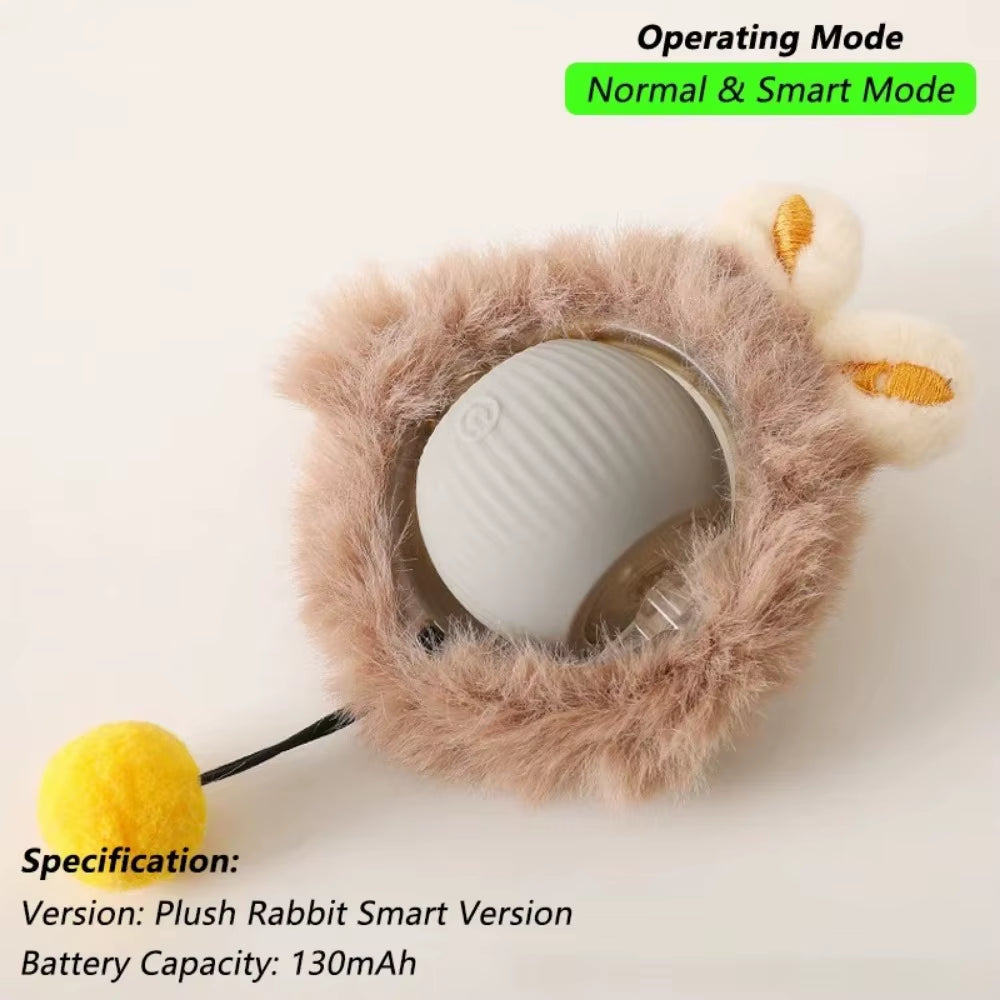 Interactive Rechargeable Cat and Dog Toy - Automatic Rolling Ball with Faux Tail for Enhanced Training and Playtime