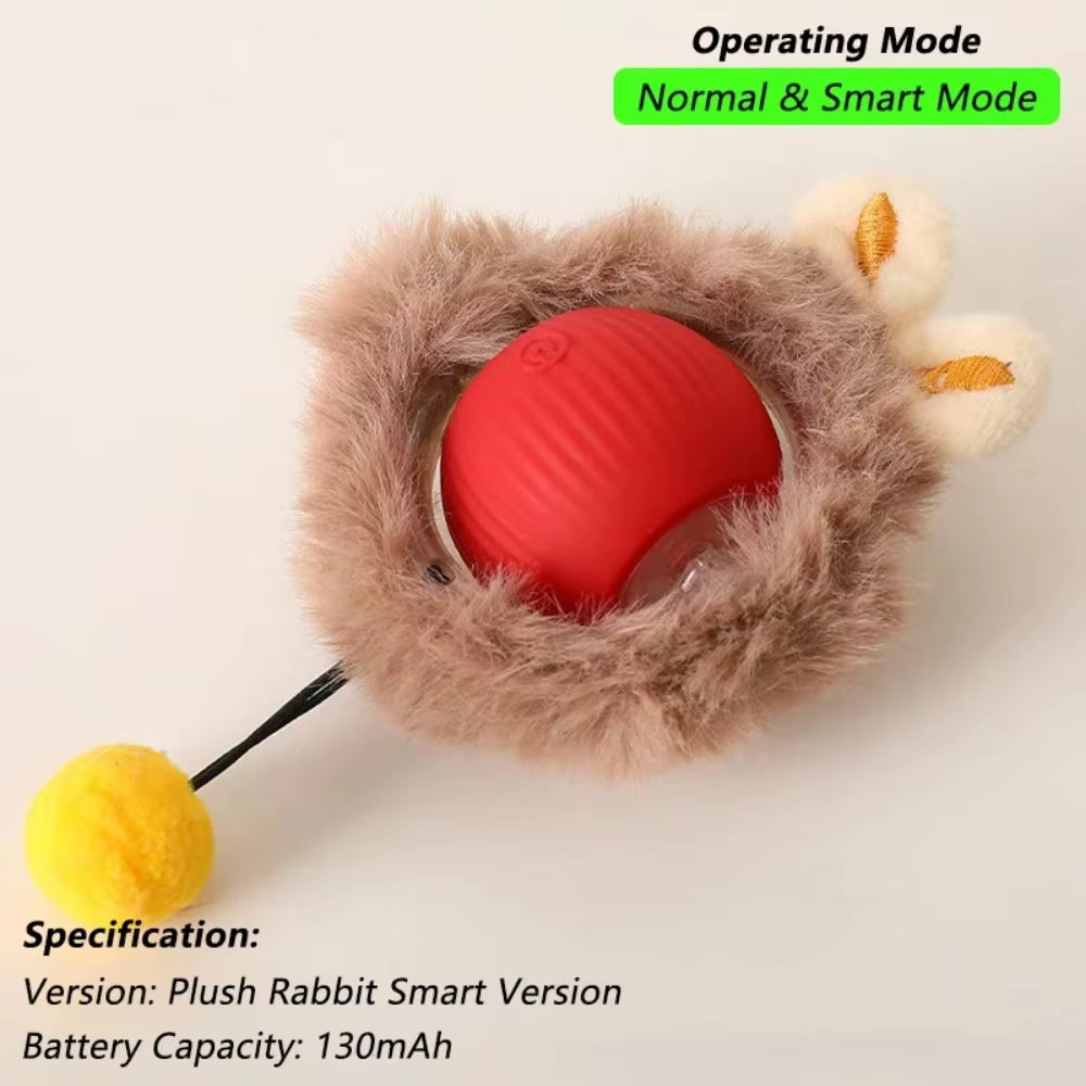 Interactive Rechargeable Cat and Dog Toy - Automatic Rolling Ball with Faux Tail for Enhanced Training and Playtime