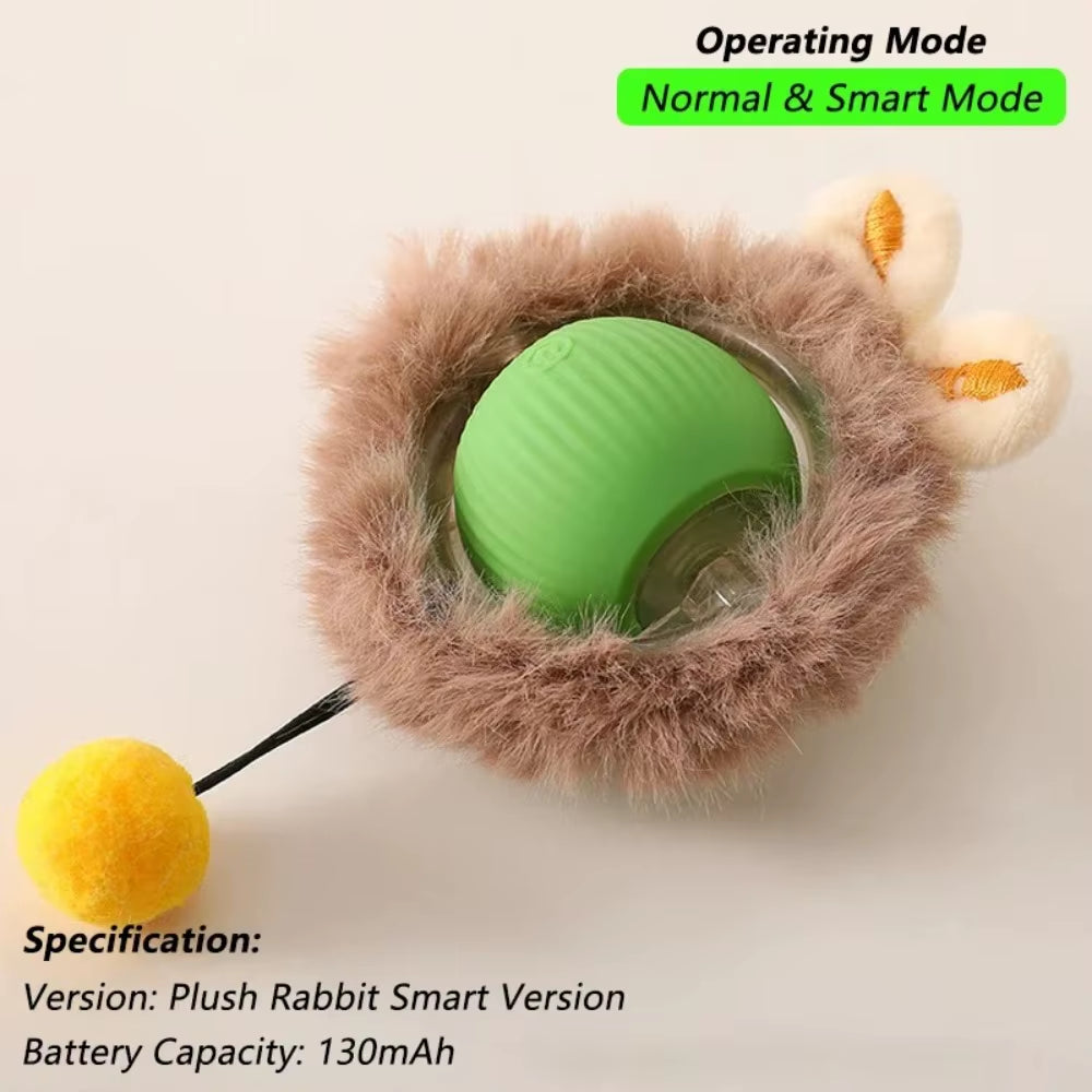 Interactive Rechargeable Cat and Dog Toy - Automatic Rolling Ball with Faux Tail for Enhanced Training and Playtime