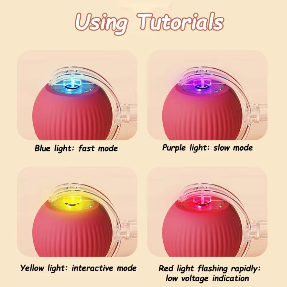 Interactive Rechargeable Cat and Dog Toy - Automatic Rolling Ball with Faux Tail for Enhanced Training and Playtime
